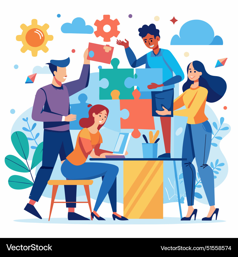 Employee engagement improve involvement Employee engagement improve involvement vector image