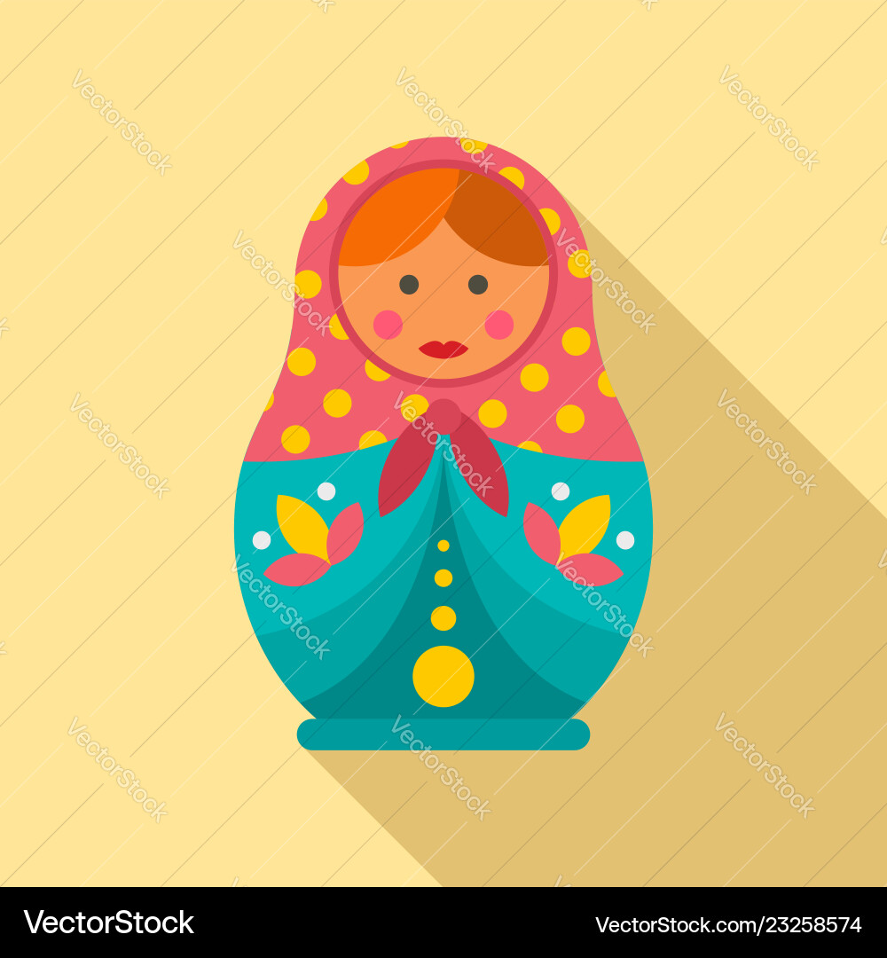 Female nesting doll icon flat style Female nesting doll icon flat style vector image