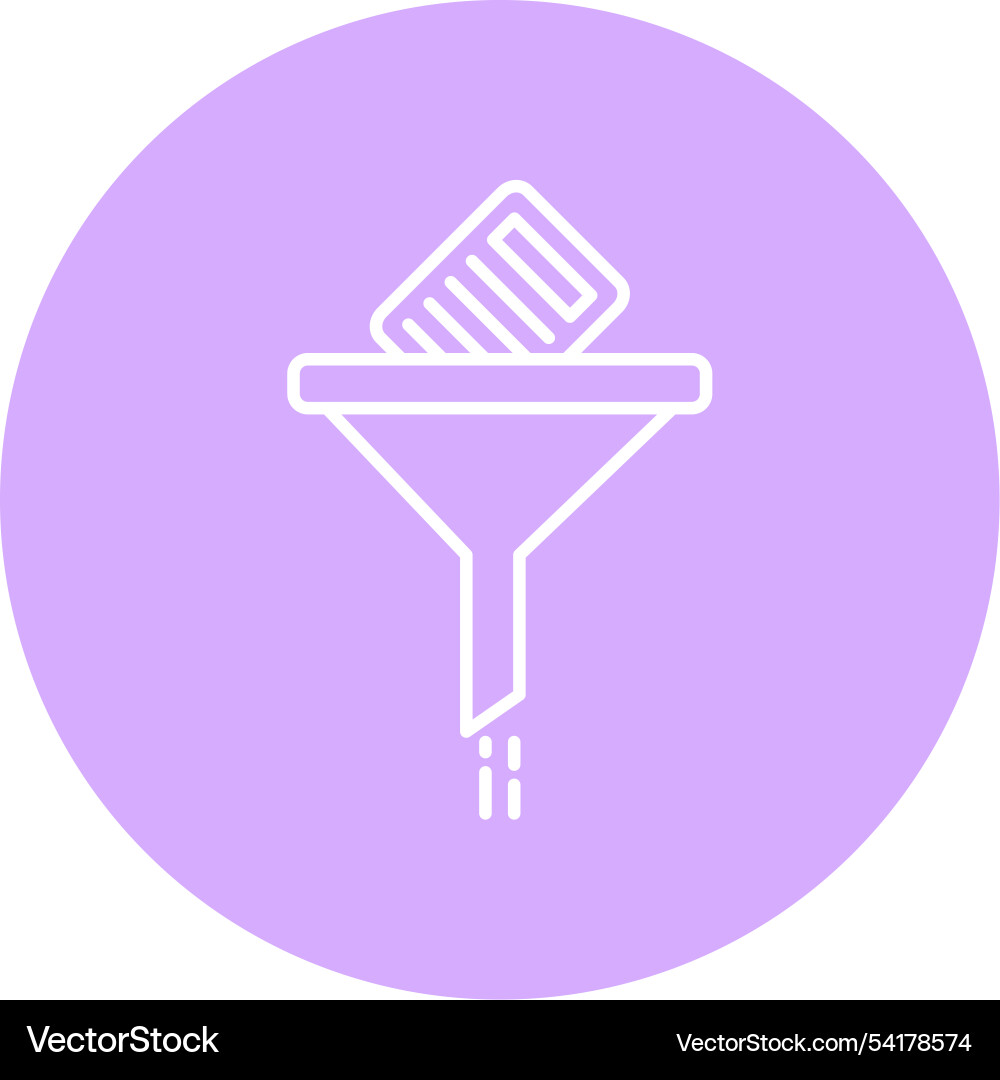 Filtering data line circle icon Vector Image