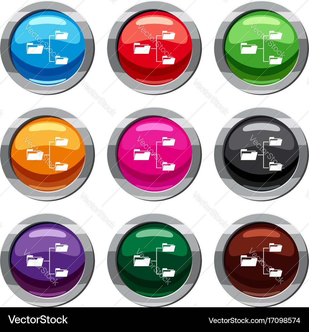 Folders structure set 9 collection vector image