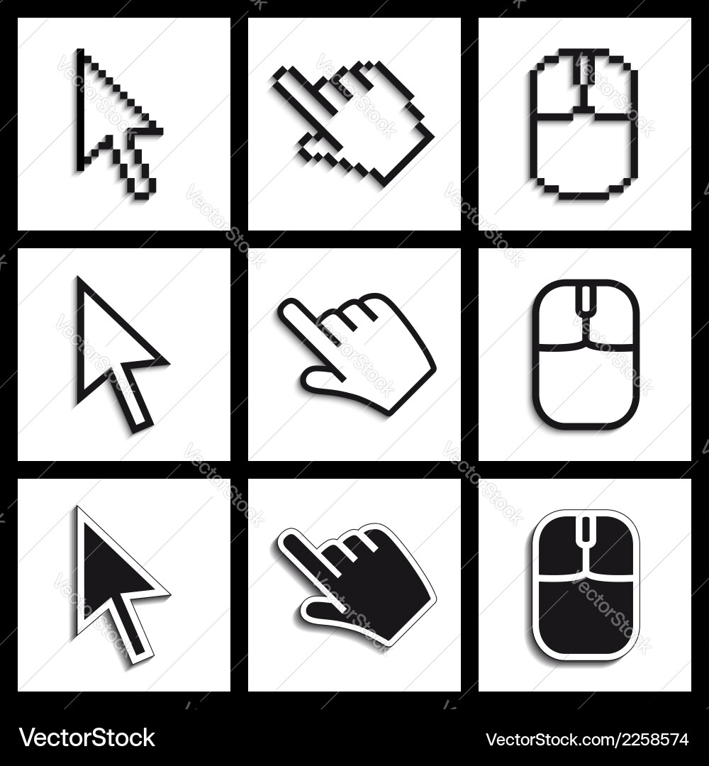Hand Cursor Icons vector image