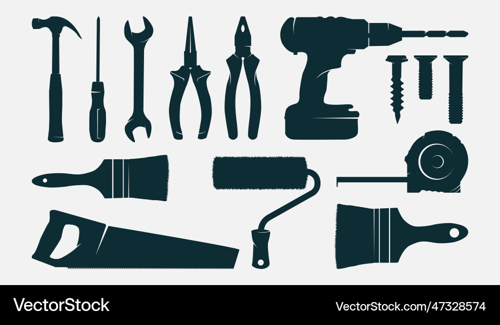 Handyman essentials tools for every task Handyman essentials tools for every task vector image