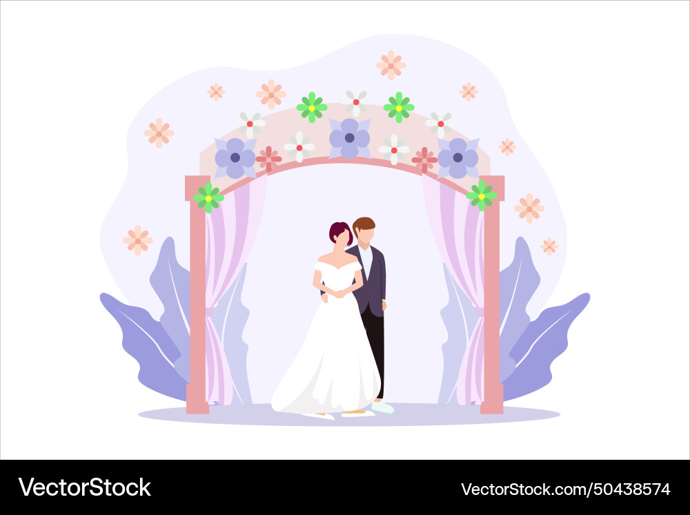 Hochzeit flaches Design Hochzeit flaches Design vektorbild