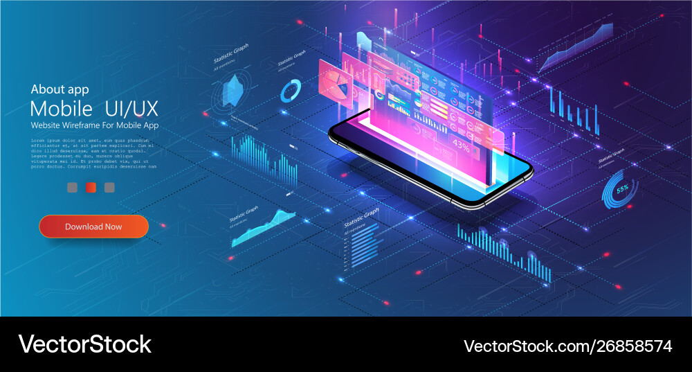 Online statistics and data analytics digital Vector Image