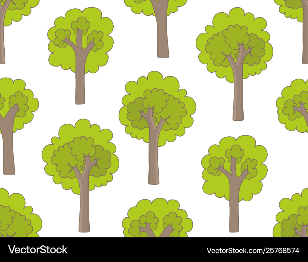 Seamless pattern with trees Vector Image