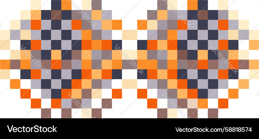 Symmetrical pixelated geometric abstract pattern Vector Image