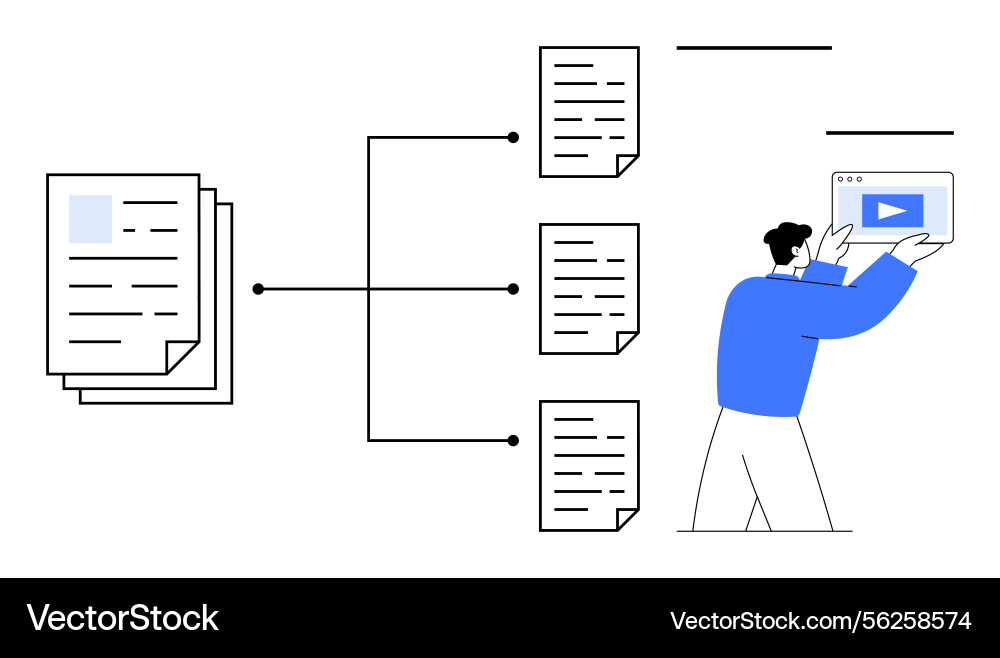 Workflow-Diagramm zur Darstellung der Dokumentenverteilung vektorbild