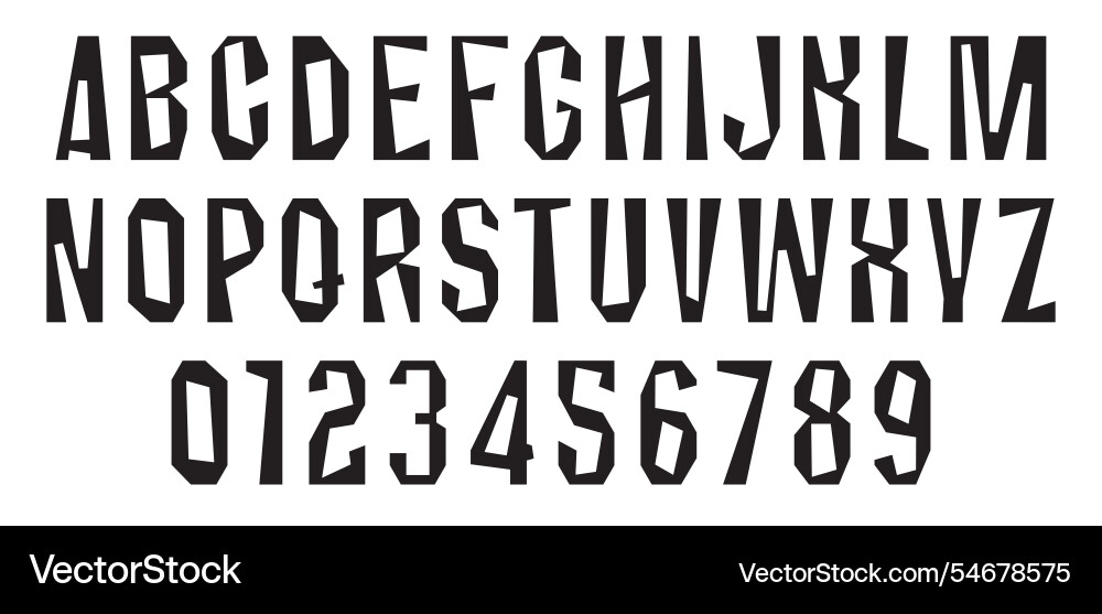 Chopped simple font on the theme stone Chopped simple font on the theme stone vector image