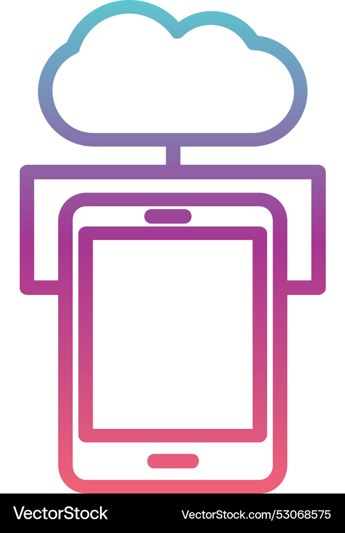Cloud networking line gradient design vector image