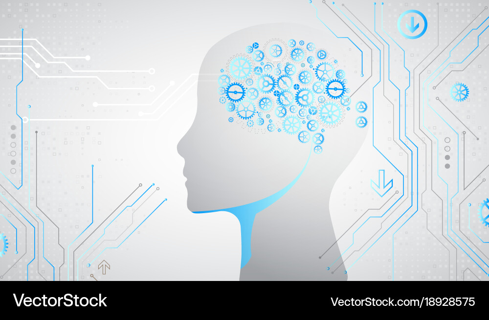 Creative brain concept background artificial Vector Image