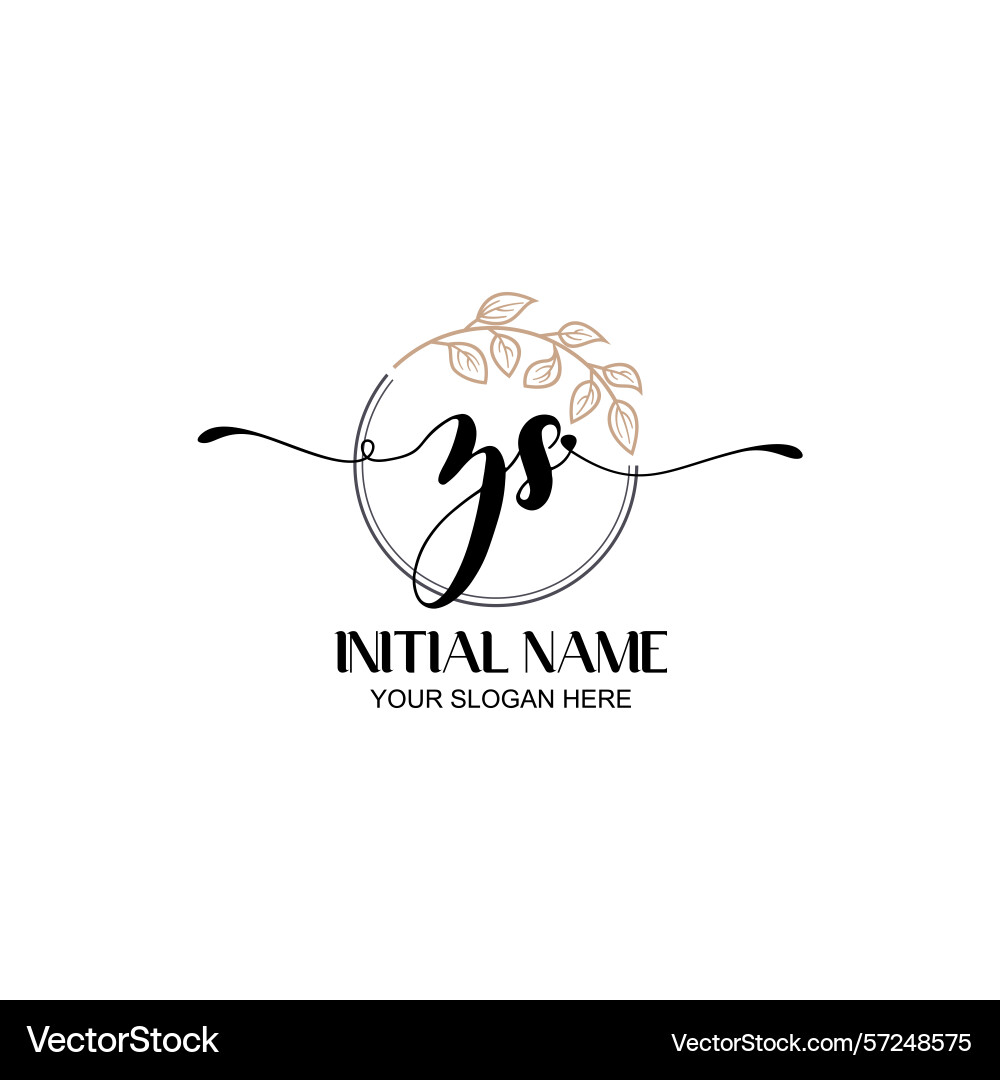 Elegant zs initial logo design with botanical Elegant zs initial logo design with botanical Vector Image