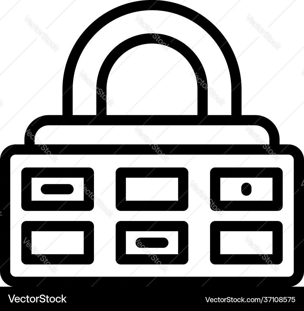 Guard cipher icon outline style Guard cipher icon outline style vector image