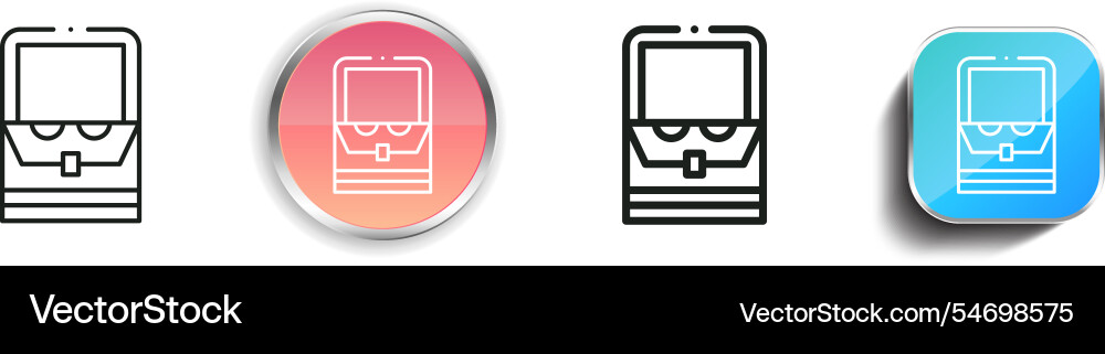 Handbag icon thin linear regular and button style vector image