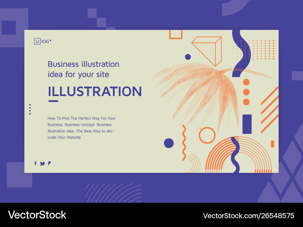 Landing page template with shapes text vector image