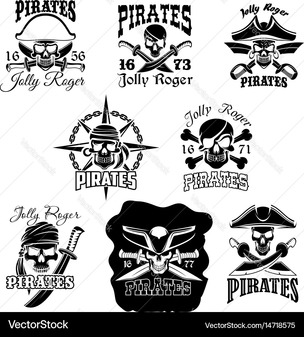 Pirate Skull & Jolly Roger Vector Image