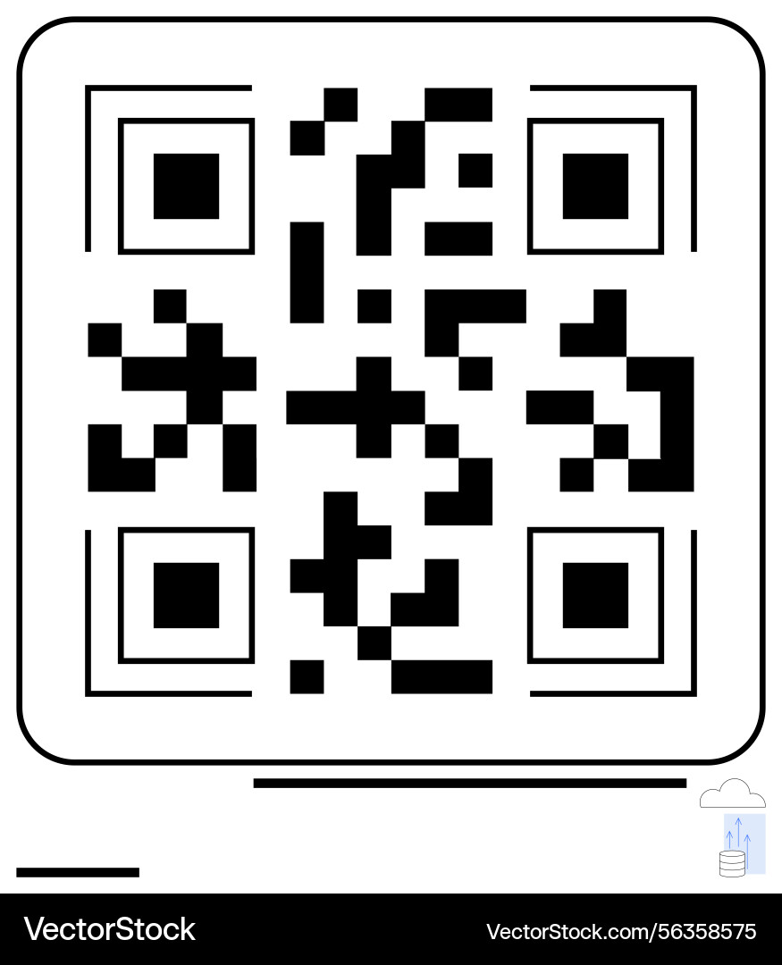 Qr code for quick access with cloud storage Qr code for quick access with cloud storage vector image