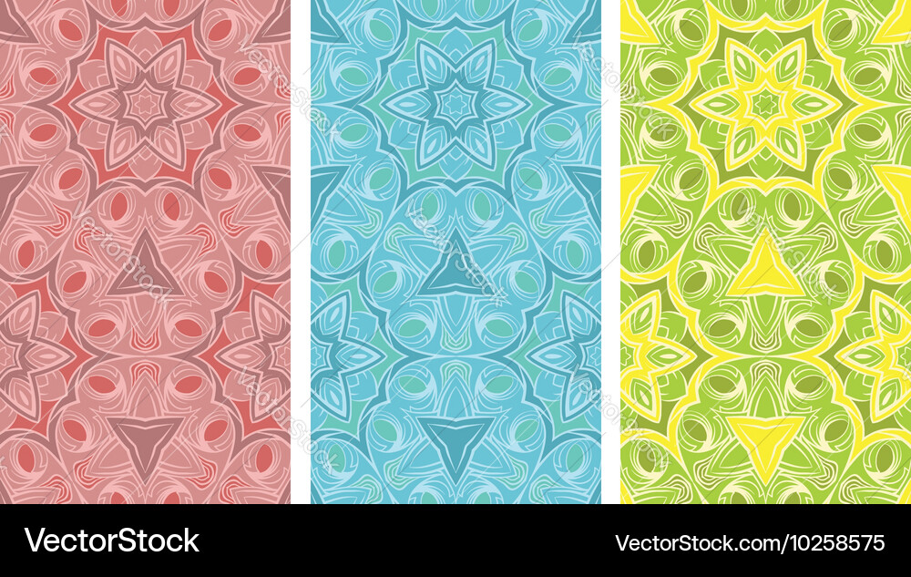 Seamless pattern set of color ornaments Vector Image