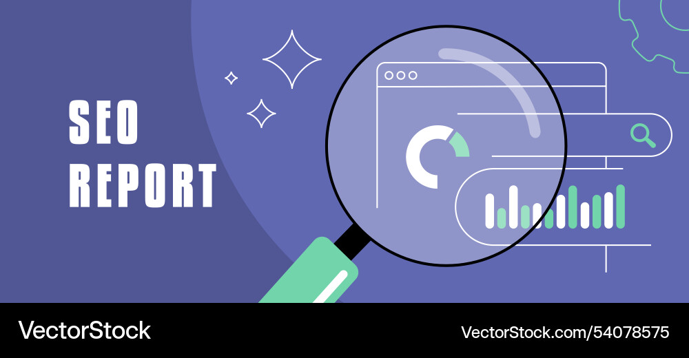 Seo report for tracking data analysis vector image