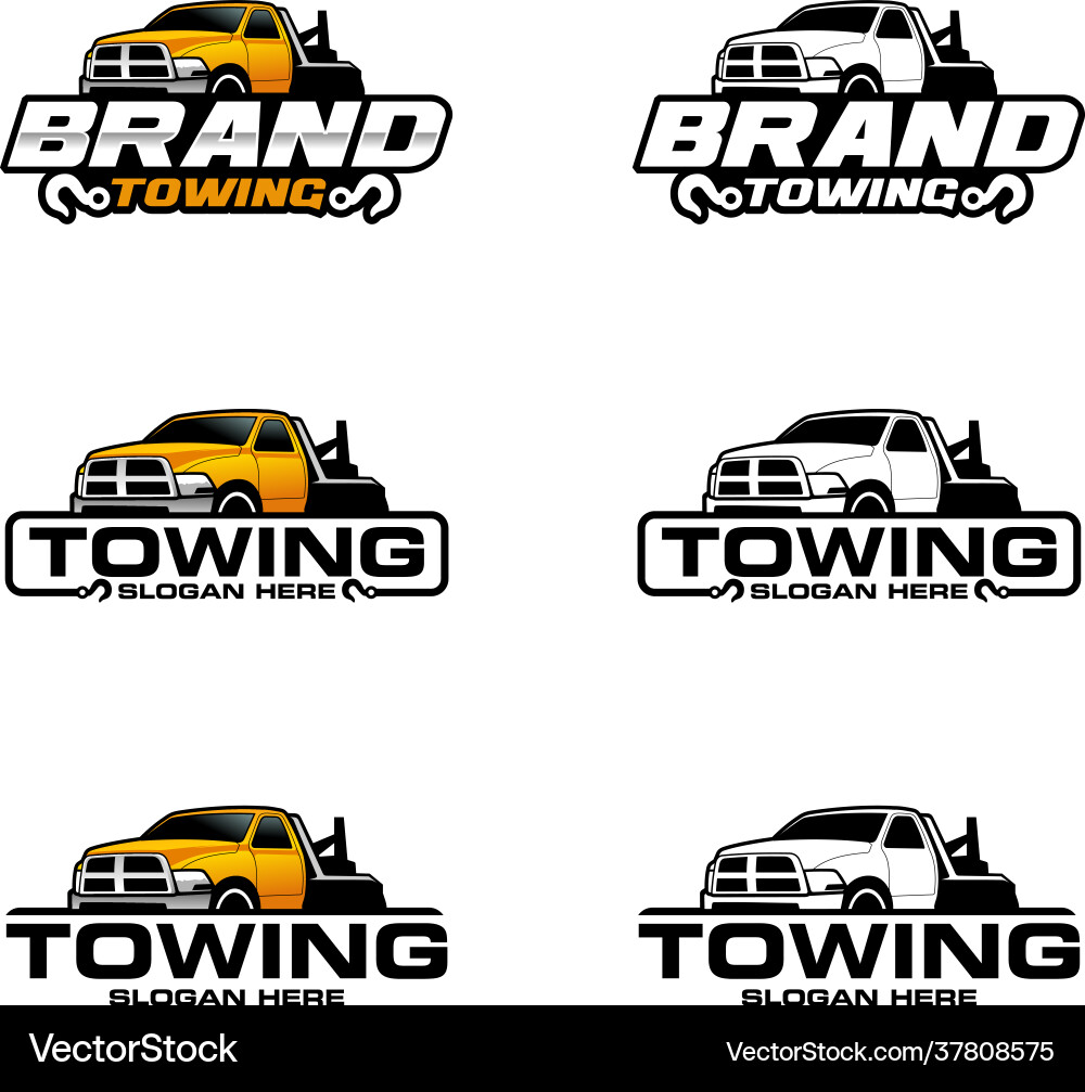 Towing Logo Template - Truck & Hook Vector Image