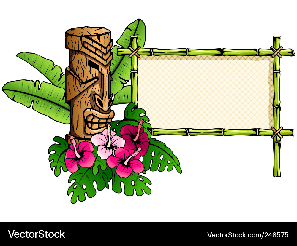 Hawaiian tiki banner Vector Images \u0026 Graphics for Commercial Use |  VectorStock, image size:1000x830