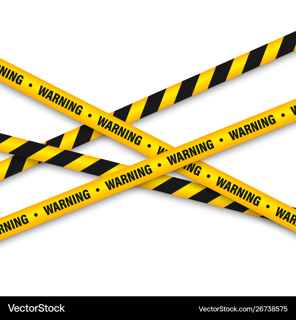 Yellow and black barricade construction tape Vector Image