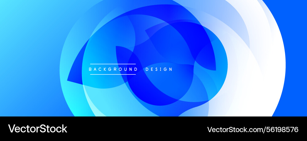 Abstract blue design features overlapping Vector Image