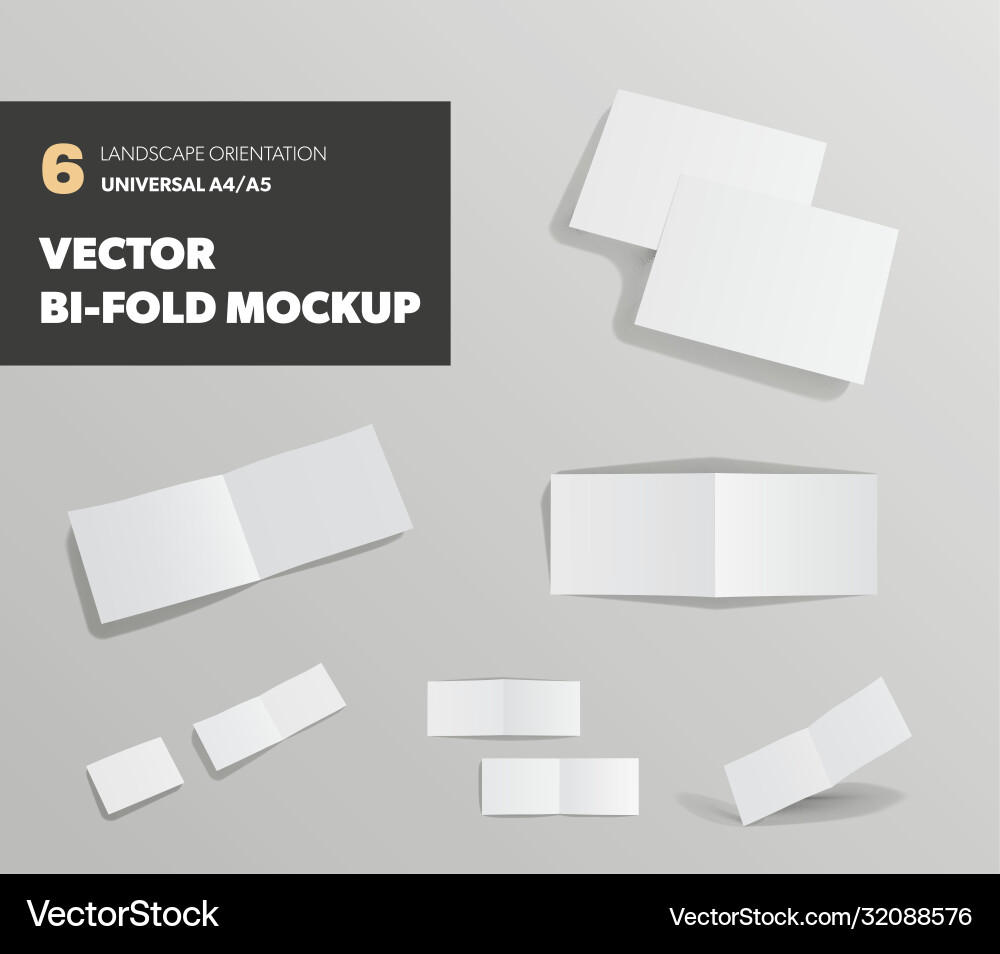 Blank universal a4 a5 bifold Template Landschaft Blank universal a4 a5 bifold Template Landschaft Vektorbild