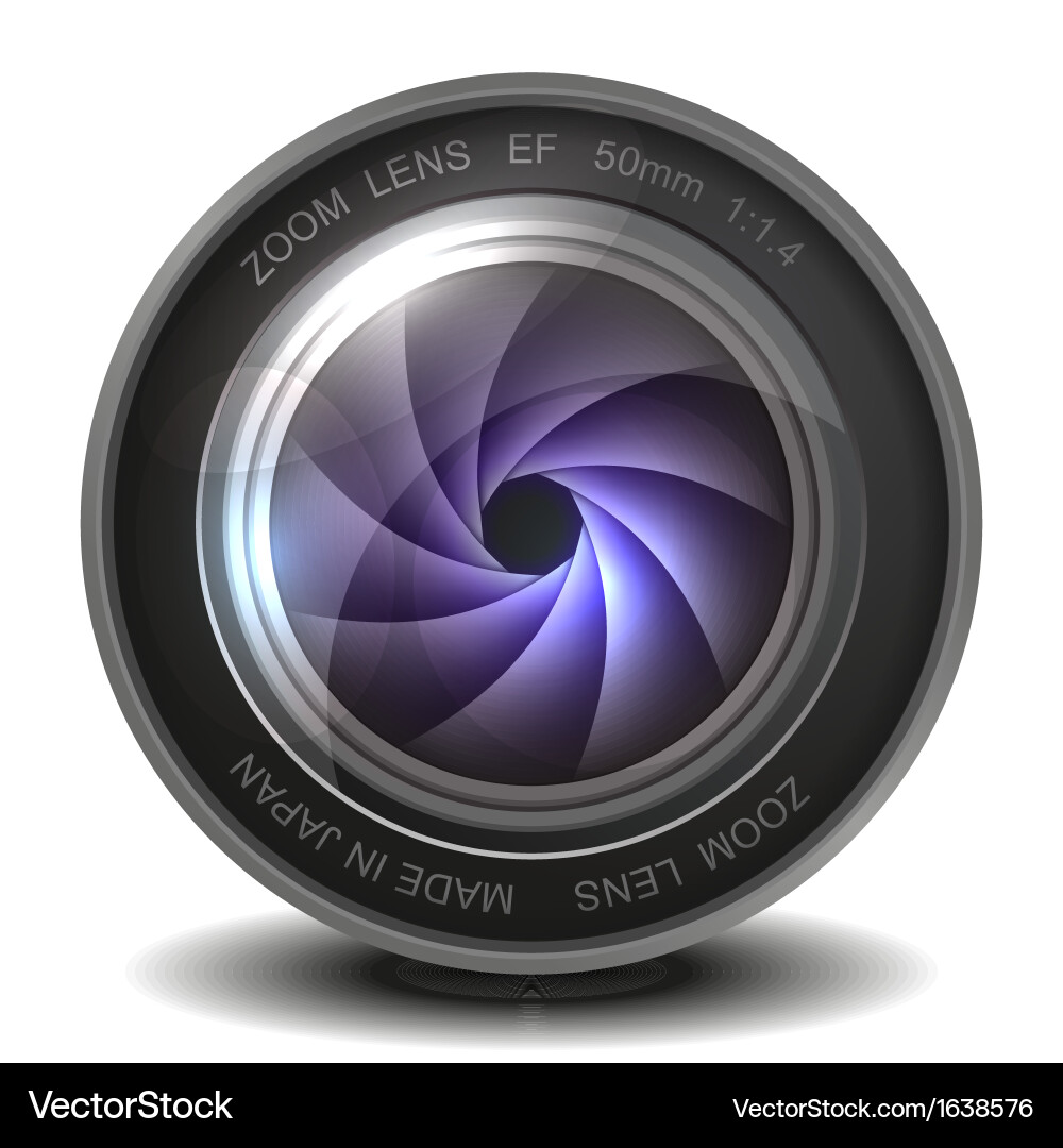 Camera Lens with Shutter vector image