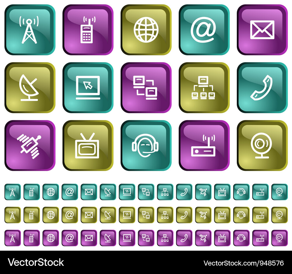 Communication buttons Vector Image