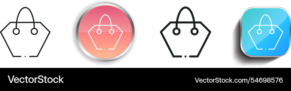 Handbag icon thin linear regular and button style vector image