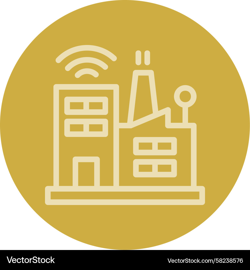 Multi-Color Smart Factory Line Icon Vector Image