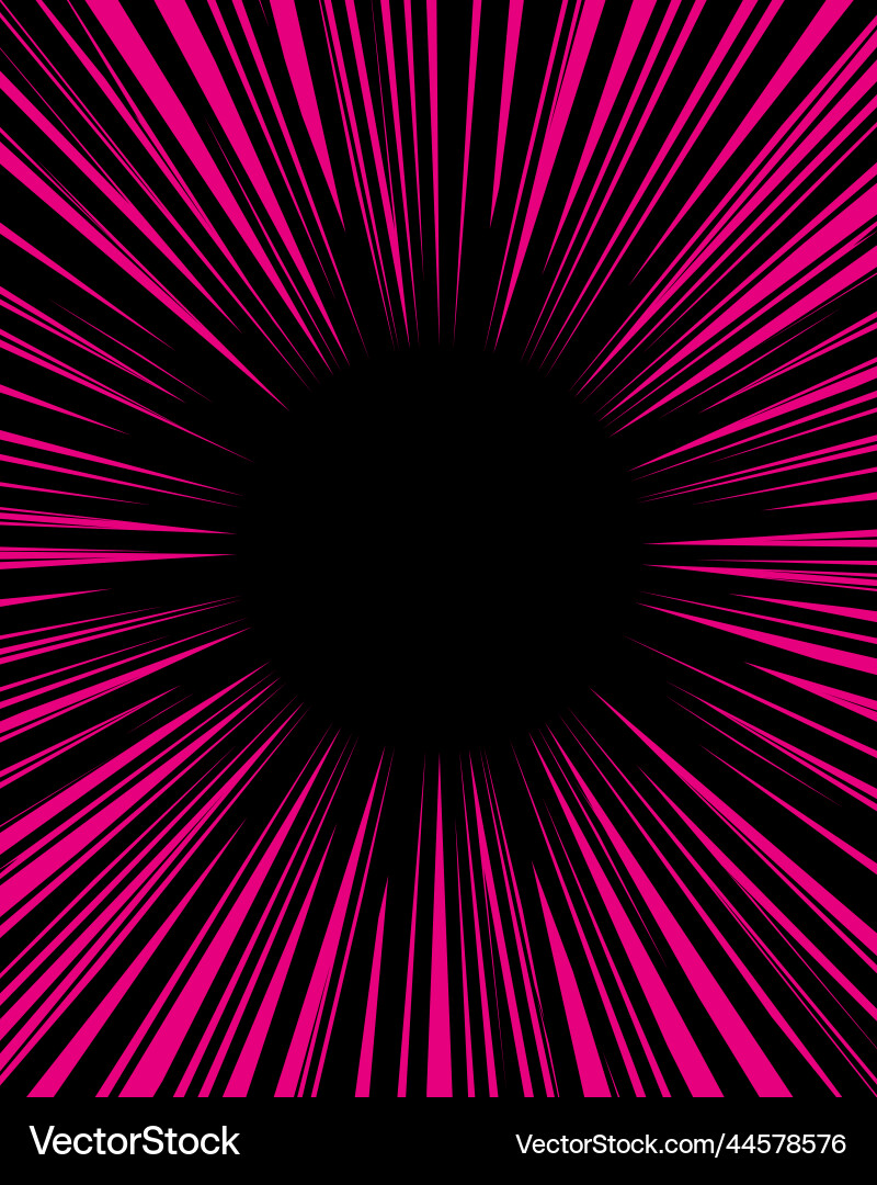 Pink abstract background with action lines vector image