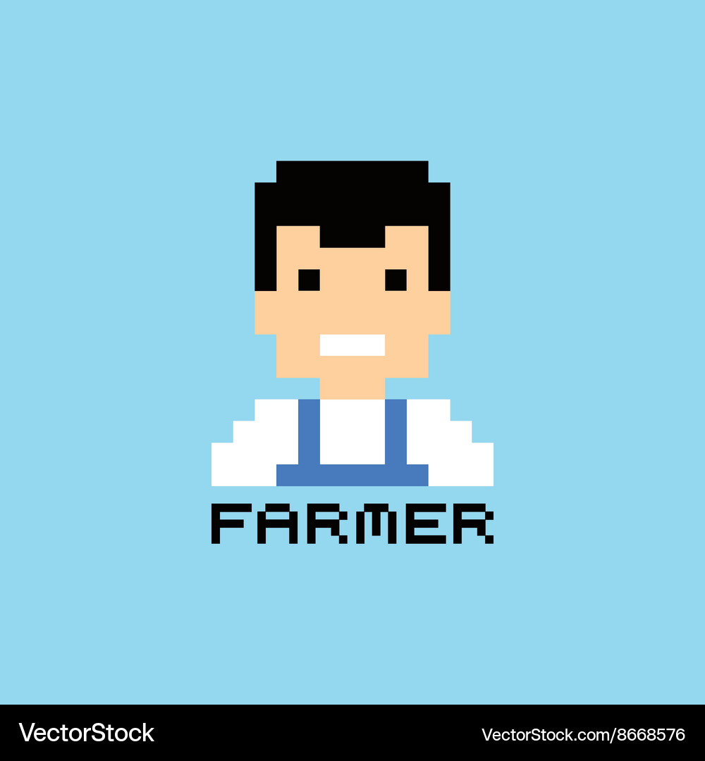 Pixel people Thema avatar guy Vektorbild