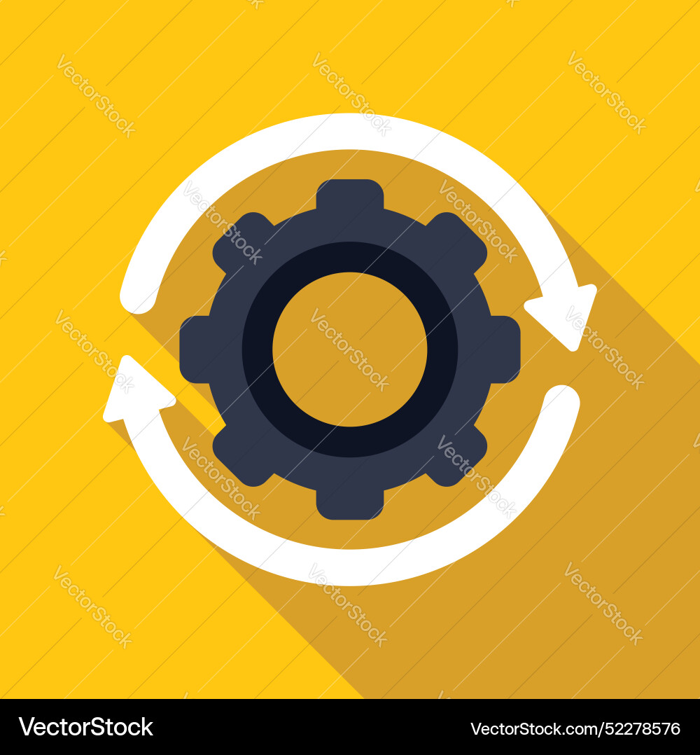 Process optimization with gear and circular arrows Process optimization with gear and circular arrows vector image