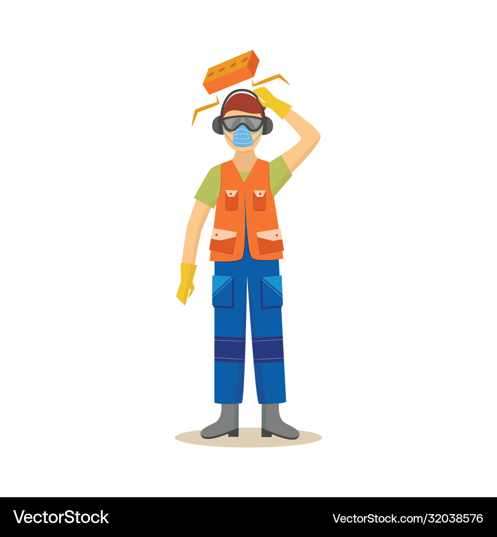 Production worker at risk injury work Royalty Free Vector