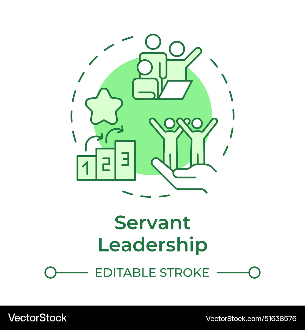 Servant leadership green concept icon Servant leadership green concept icon vector image