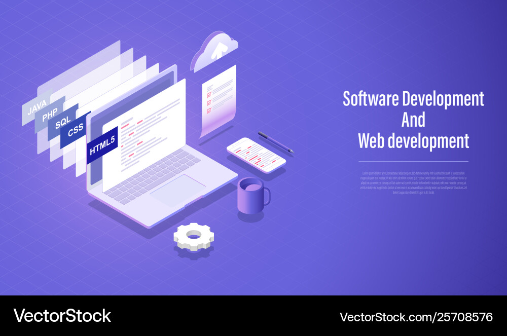 Software development and web Software development and web vector image