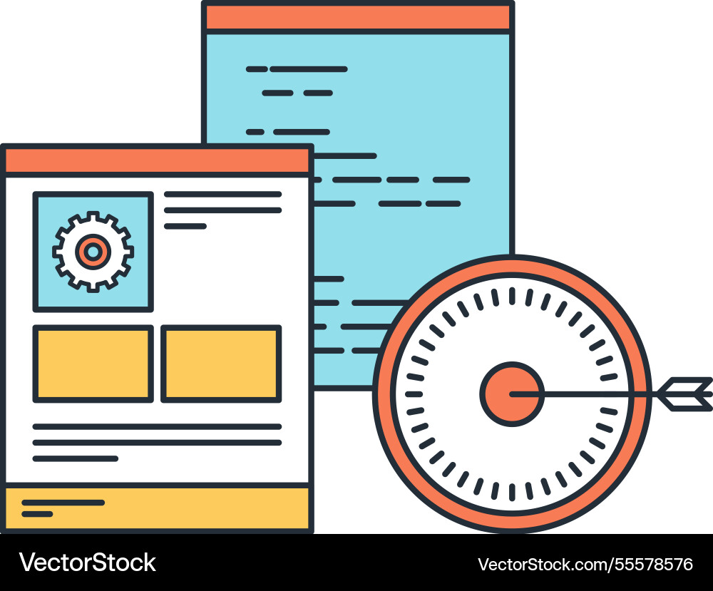 Web optimization flat line icon concept Web optimization flat line icon concept Vector Image
