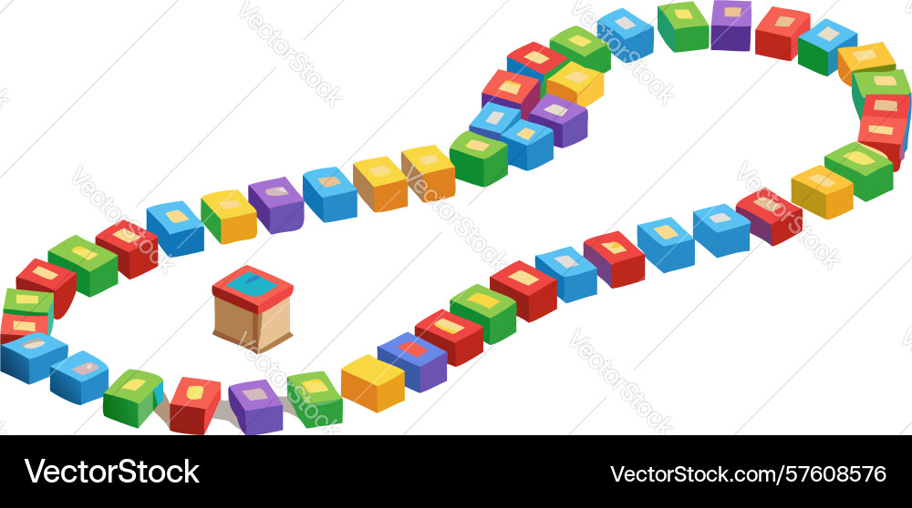 Winding game path of colorful beads design Vector Image