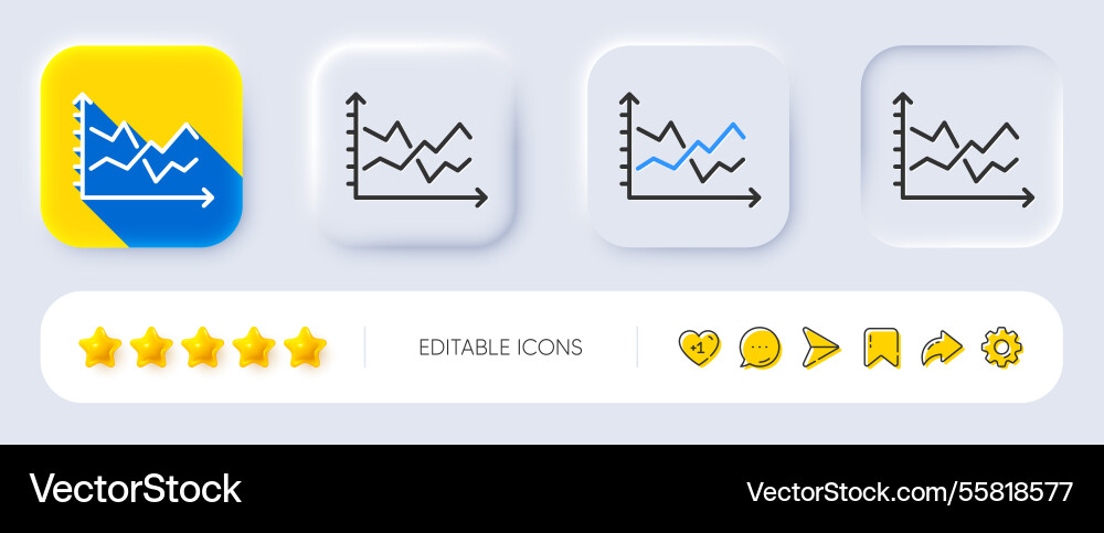 Diagram chart line icon presentation graph sign Vector Image