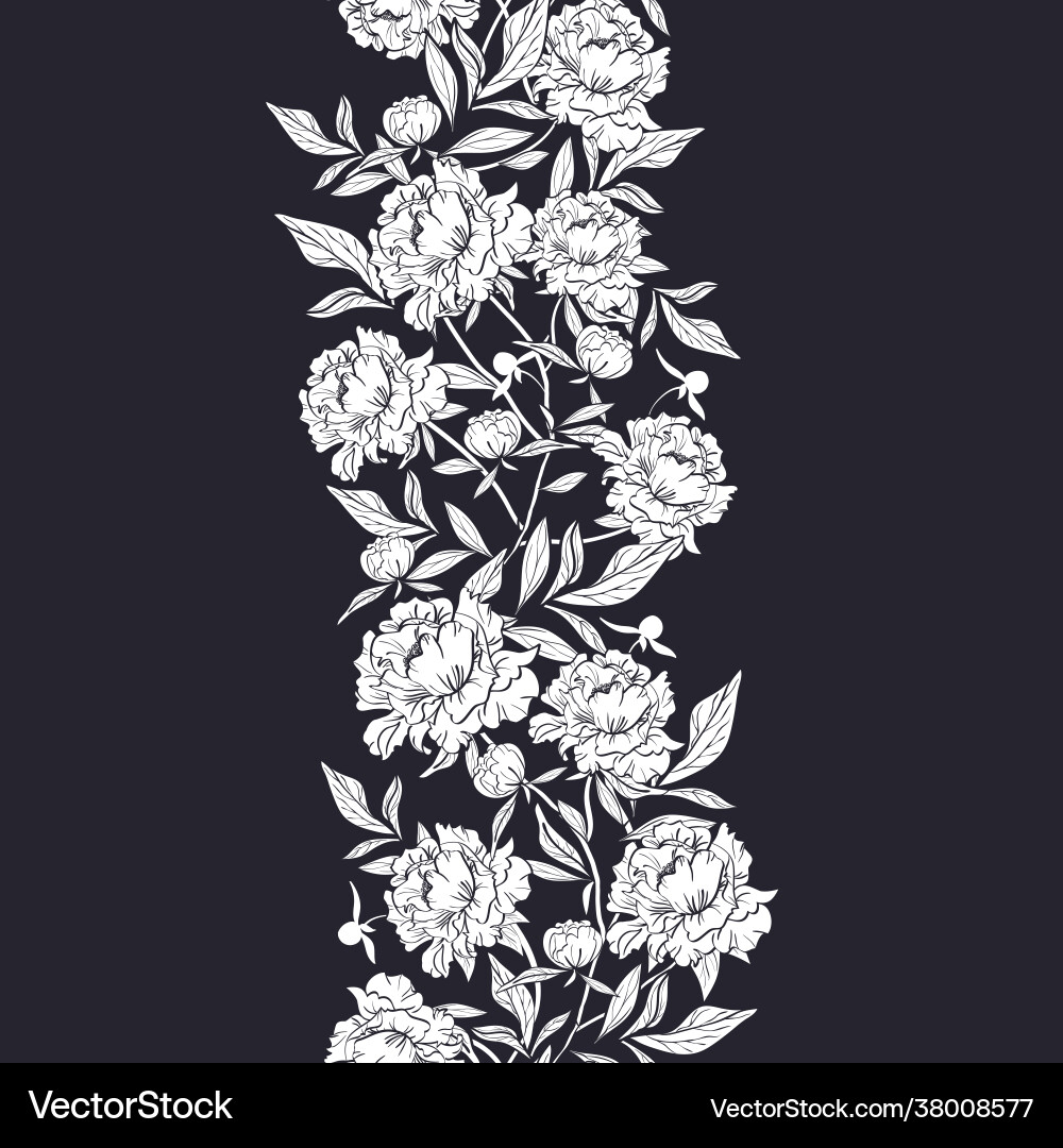 Elegant White Peony Garland vector image