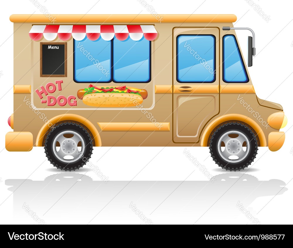 Fast Food Truck - Hot Dog Illustration Vektorbild