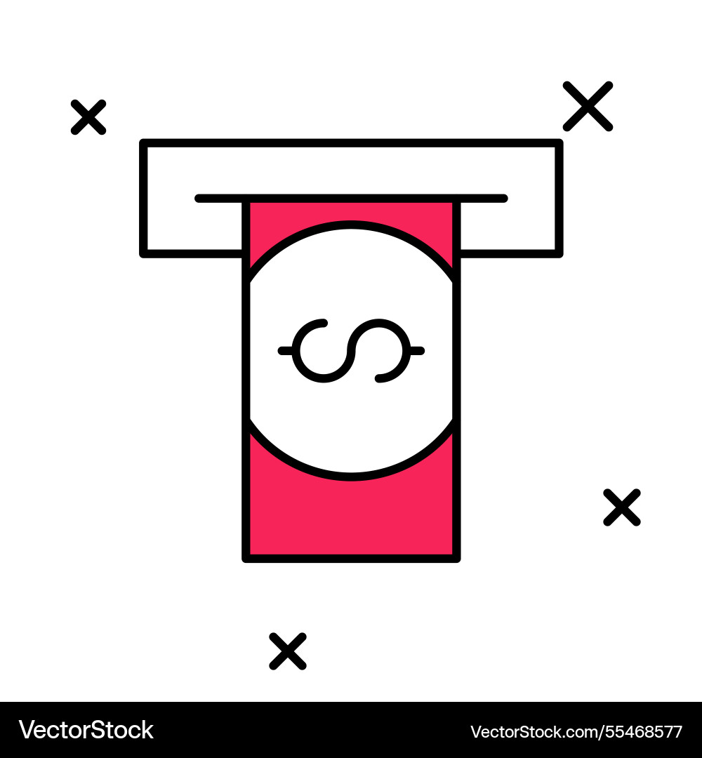 Filled outline atm - automated teller machine Filled outline atm - automated teller machine vector image