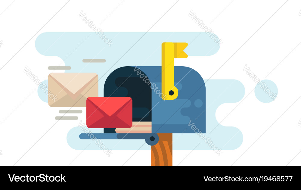 Geöffnete Mailbox mit regelmäßiger Post innerhalb Geöffnete Mailbox mit regelmäßiger Post innerhalb vektorbild