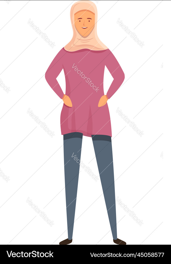 Home muslim lady icon cartoon women Home muslim lady icon cartoon women vector image