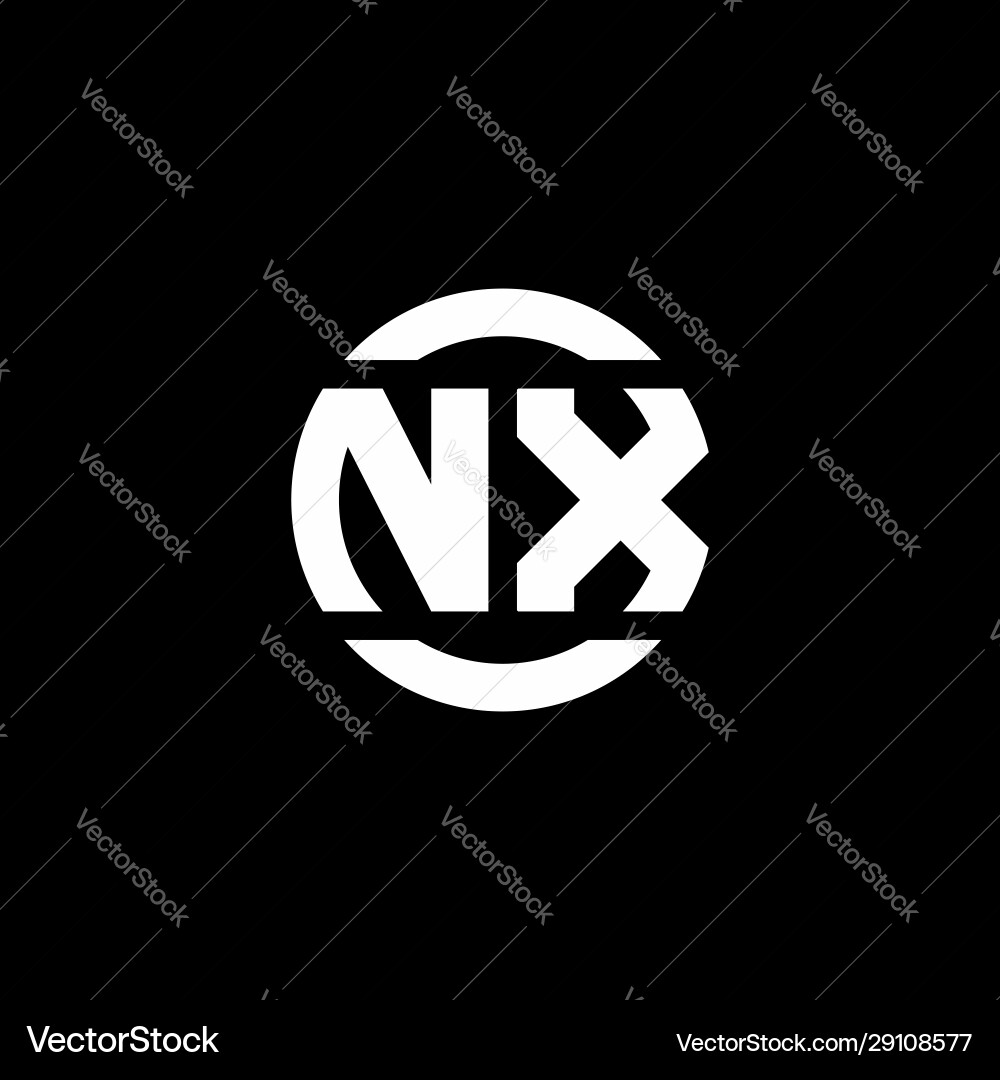 Nx logo monogram isolated on circle element Nx logo monogram isolated on circle element Vector Image