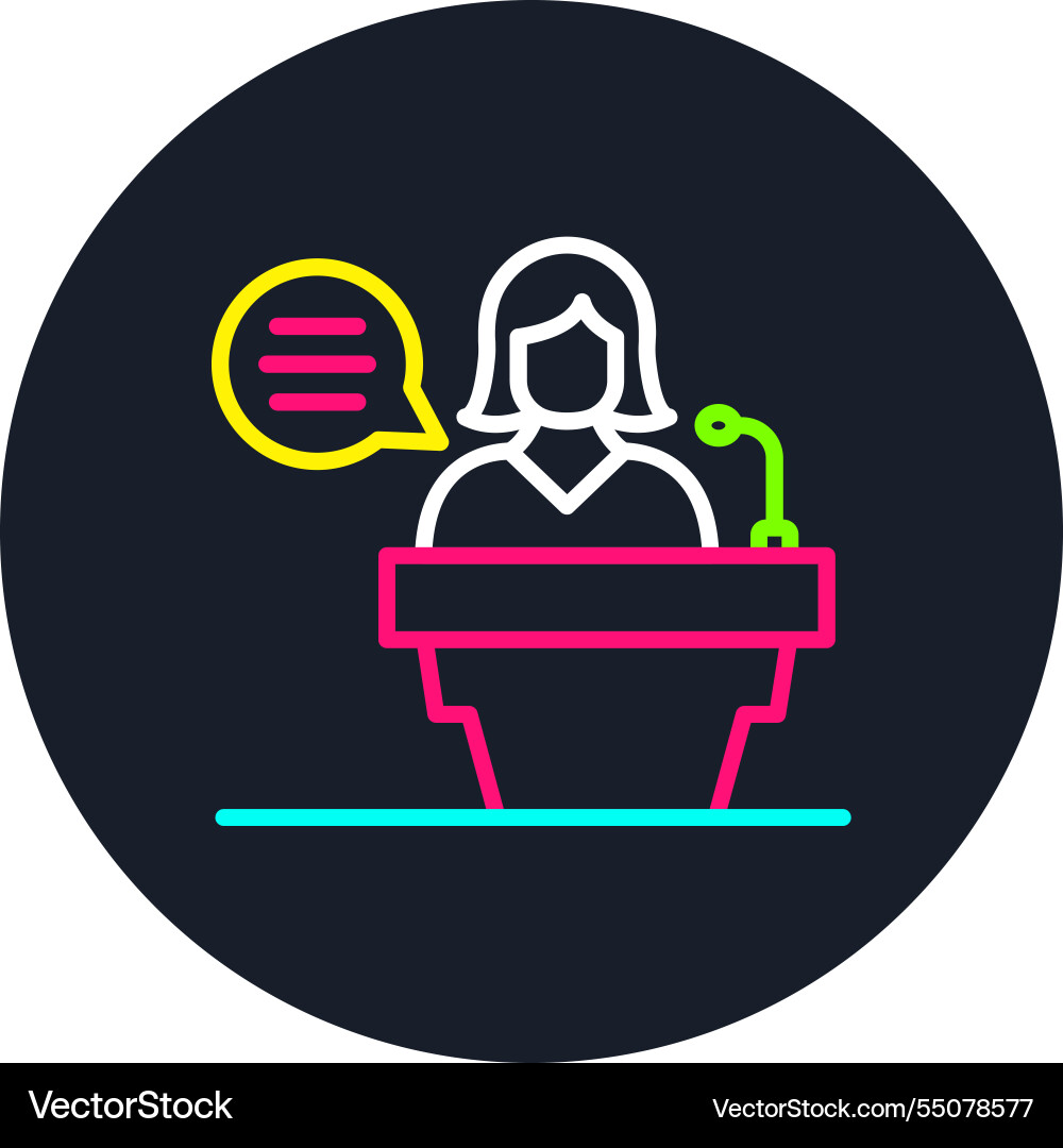 Speech line multi color icon Vector Image