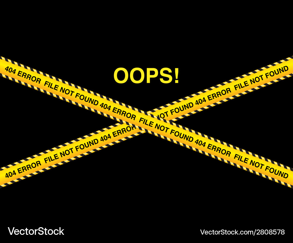 404 Error Page - Not Found Vector Image