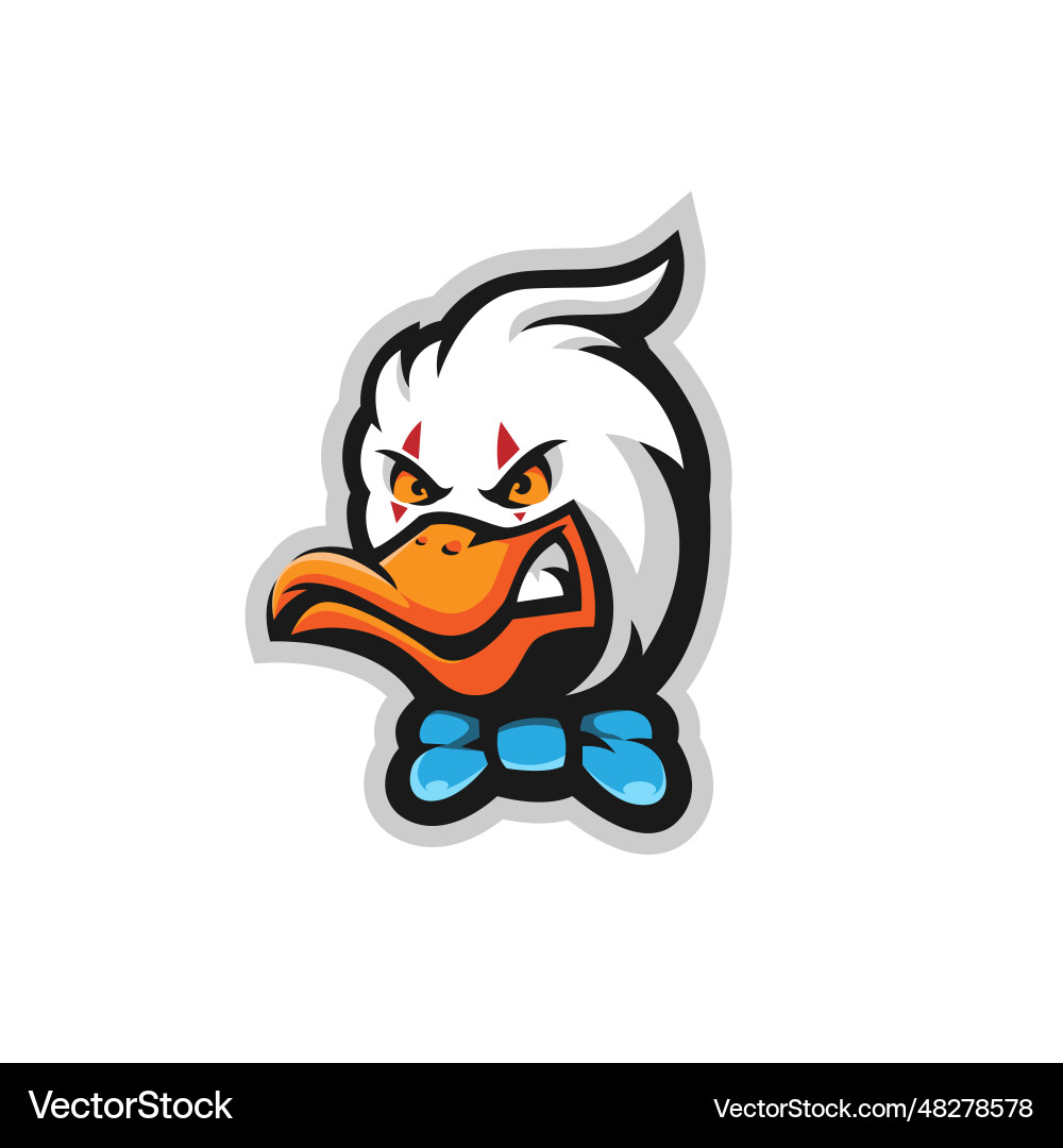 Angry Duck Mascot Logo Vector Image