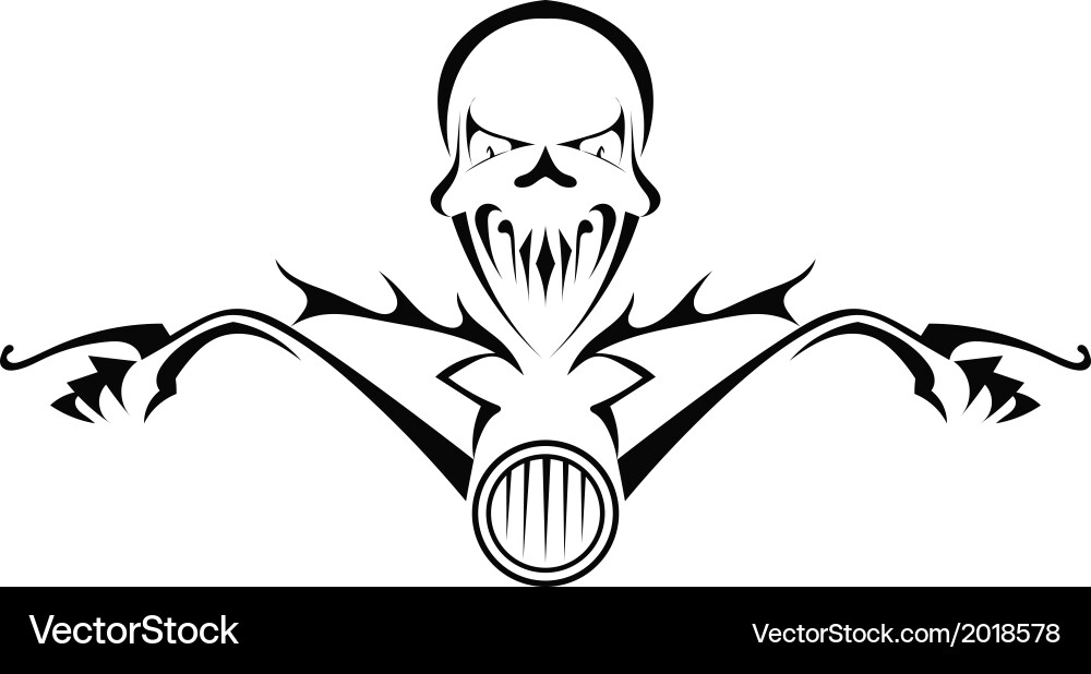 Dark Motorcycle Skull Vector Image